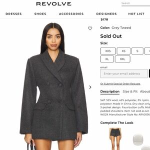 REVOLVE Women's Charcoal Tweed Blazer